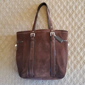 COACH Vintage Chocolate Suede Hampton Tote
